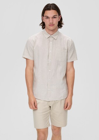 QS Slim Fit Hemd in Braun