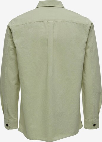 Only & Sons Regular fit Button Up Shirt 'Bow' in Green