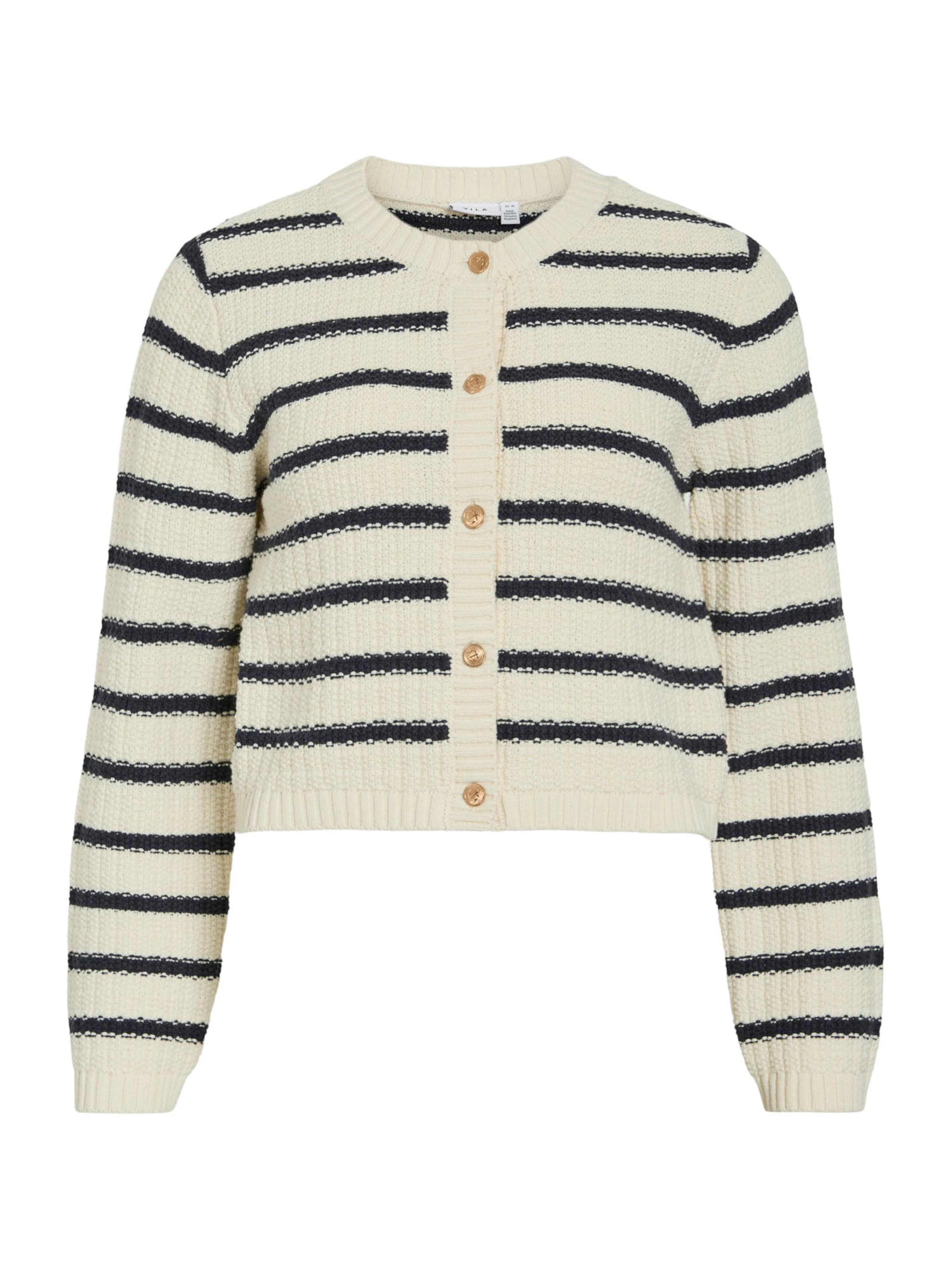 VILA Плетена жилетка 'VITrut' в бяло: отпред