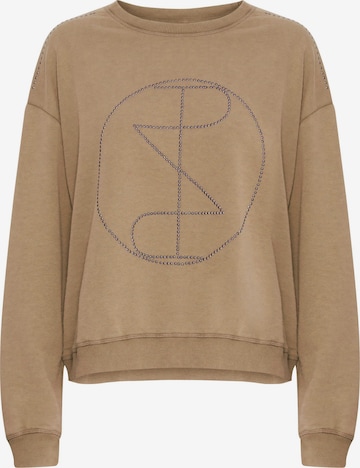 PULZ Jeans Sweatshirt 'Mallie' in Braun: Vorderseite