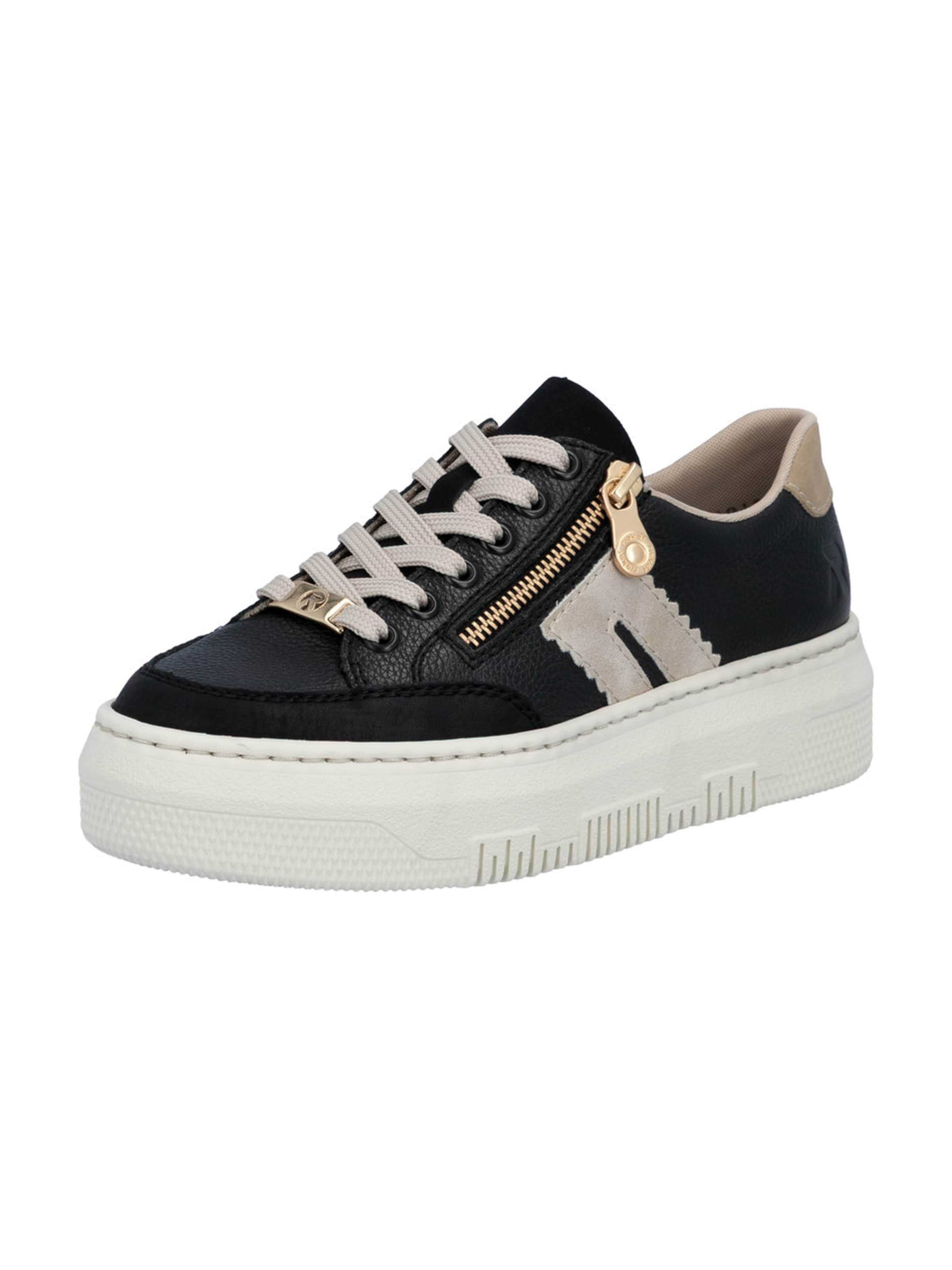 Baskets basses Rieker en noir : devant