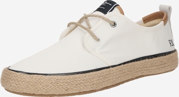Pepe Jeans - Espadrilles 'Port Tourists' em branco: frente