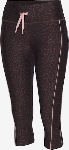 LASCANA ACTIVESkinny Sportske hlače - smeđa boja: prednji dio