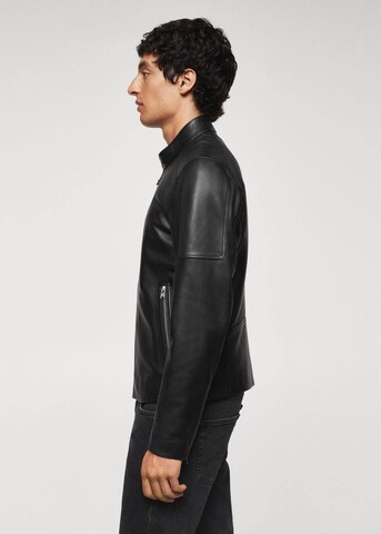 MANGO MAN Between-Season Jacket 'Cuir' in Black