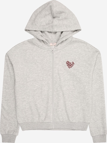 Giacca di felpa 'KOGRITA' di ONLY GIRLS in grigio: frontale