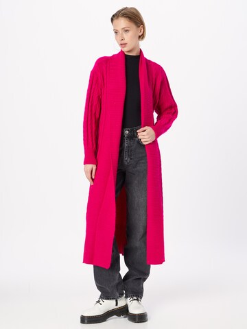 Cardigan 'CABLE' River Island en rose : devant