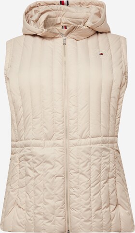 Gilet Tommy Hilfiger Curve en beige : devant