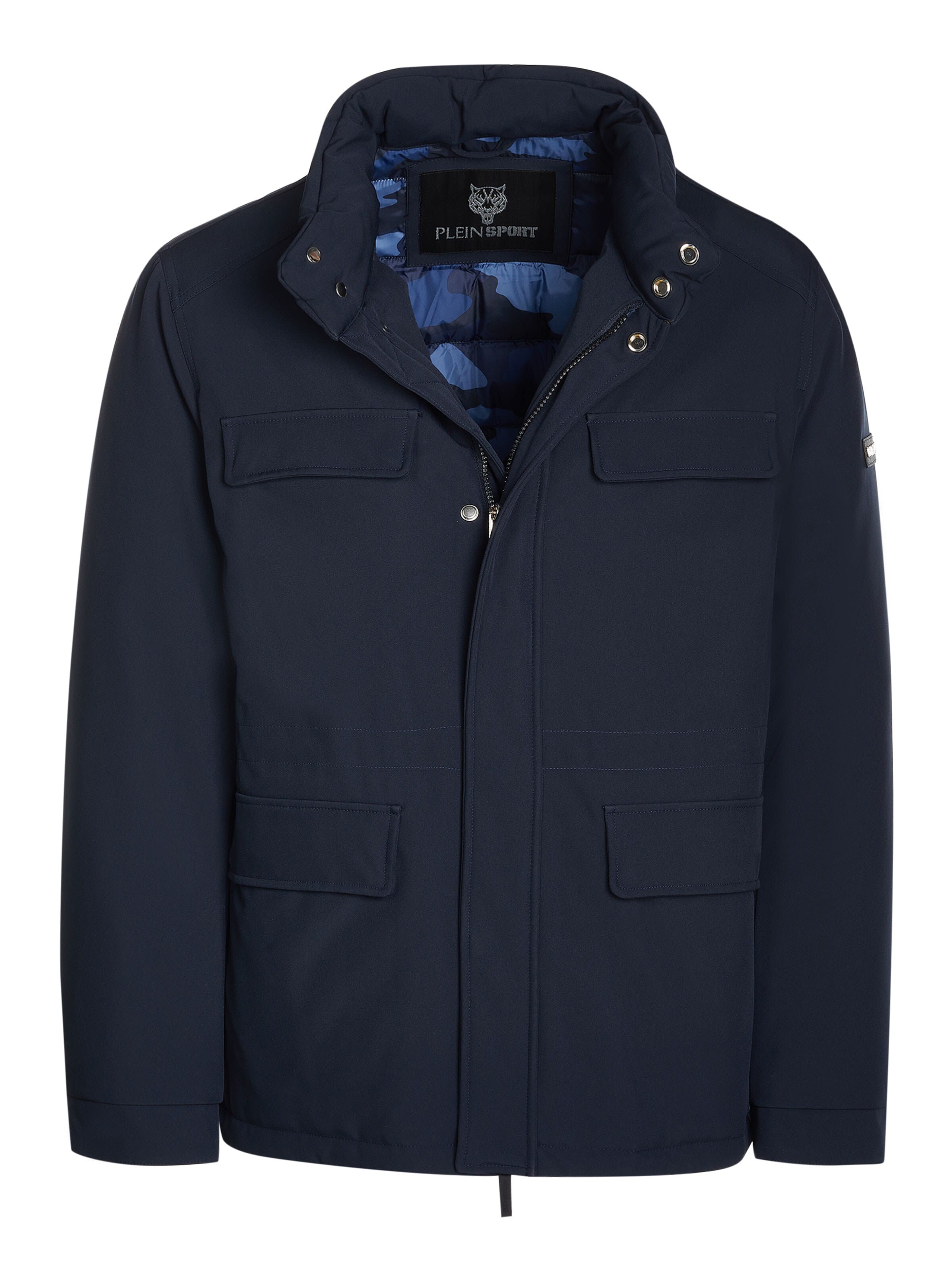 Philipp Plein Winterjacke 'Plein Sport Jacke'‌‌‌‌‌ in Blau: Vorderseite
