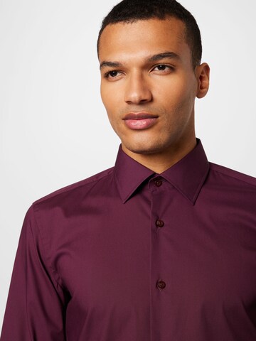 BOSS Slim fit Button Up Shirt 'H-Hank' in Purple