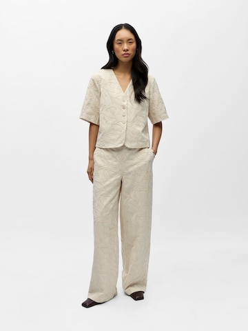 Wide leg Pantaloni 'OBJMathilda' di OBJECT in beige: frontale