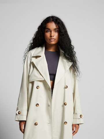 Bershka Between-seasons coat in Grey: front