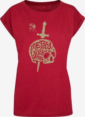 ABSOLUTE CULT Shirt 'Witcher - Merry Witchmas' in Red: front