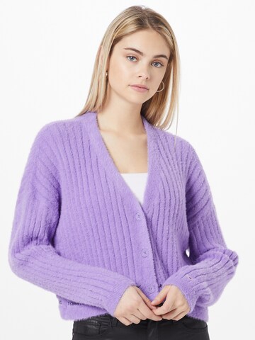Tommy Jeans Knit Cardigan in Purple: front