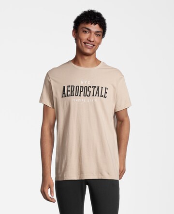 T-Shirt AÉROPOSTALE en beige : devant