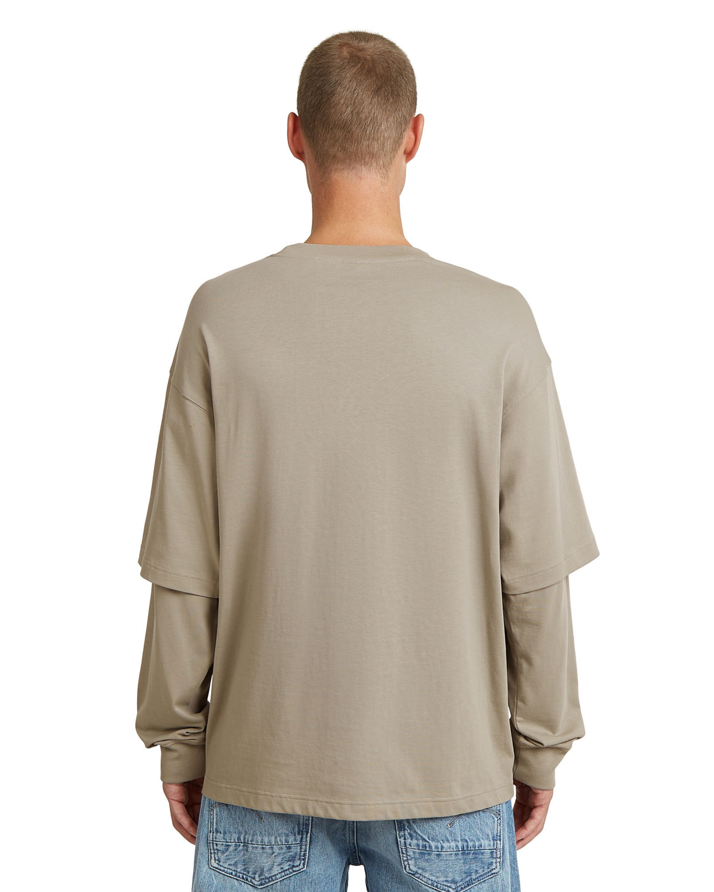 G-STAR T-Shirts-T-Shirt 'Double Sleeve Loose' in Beige