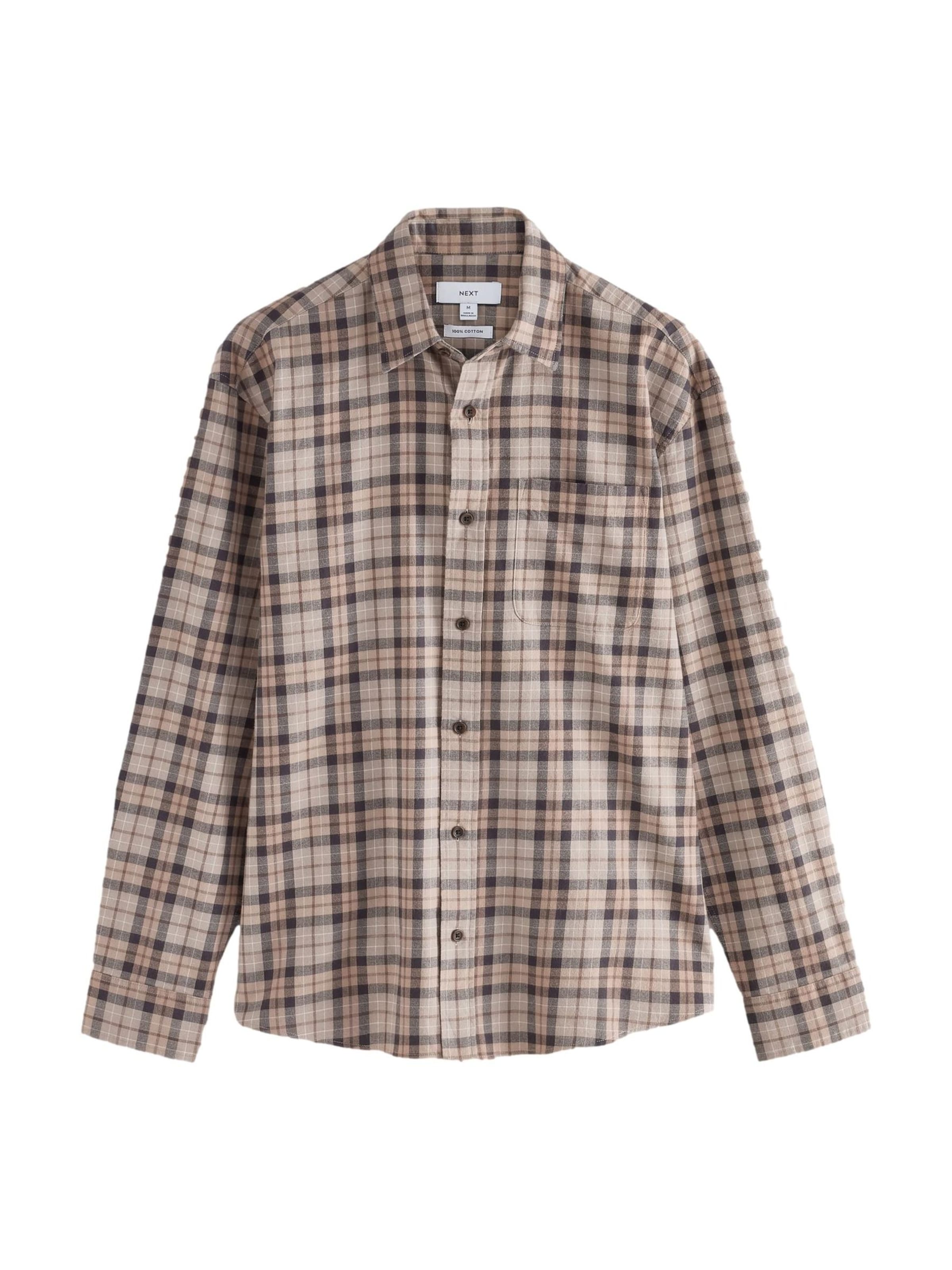 Next Overhemd in XS in de kleur Beige / Brokaat / Donkerbruin / Offwhite, Productweergave