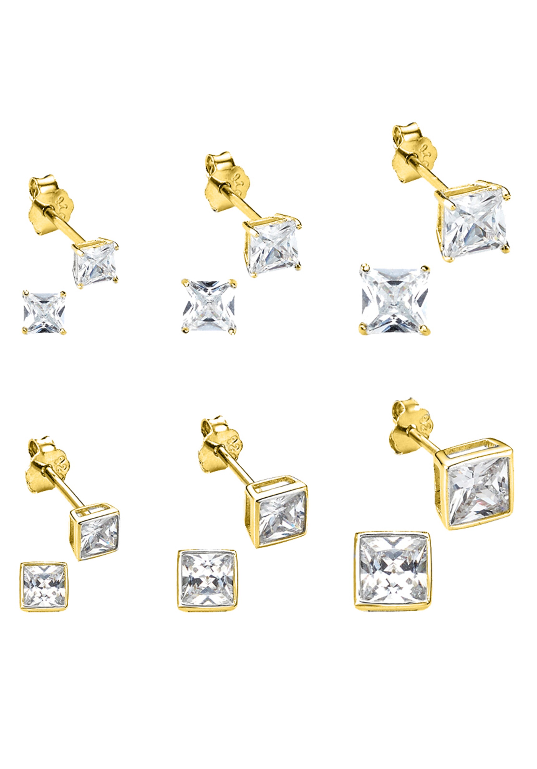 Bruno Banani LM Ohrstecker-Set in Gold: Vorderseite