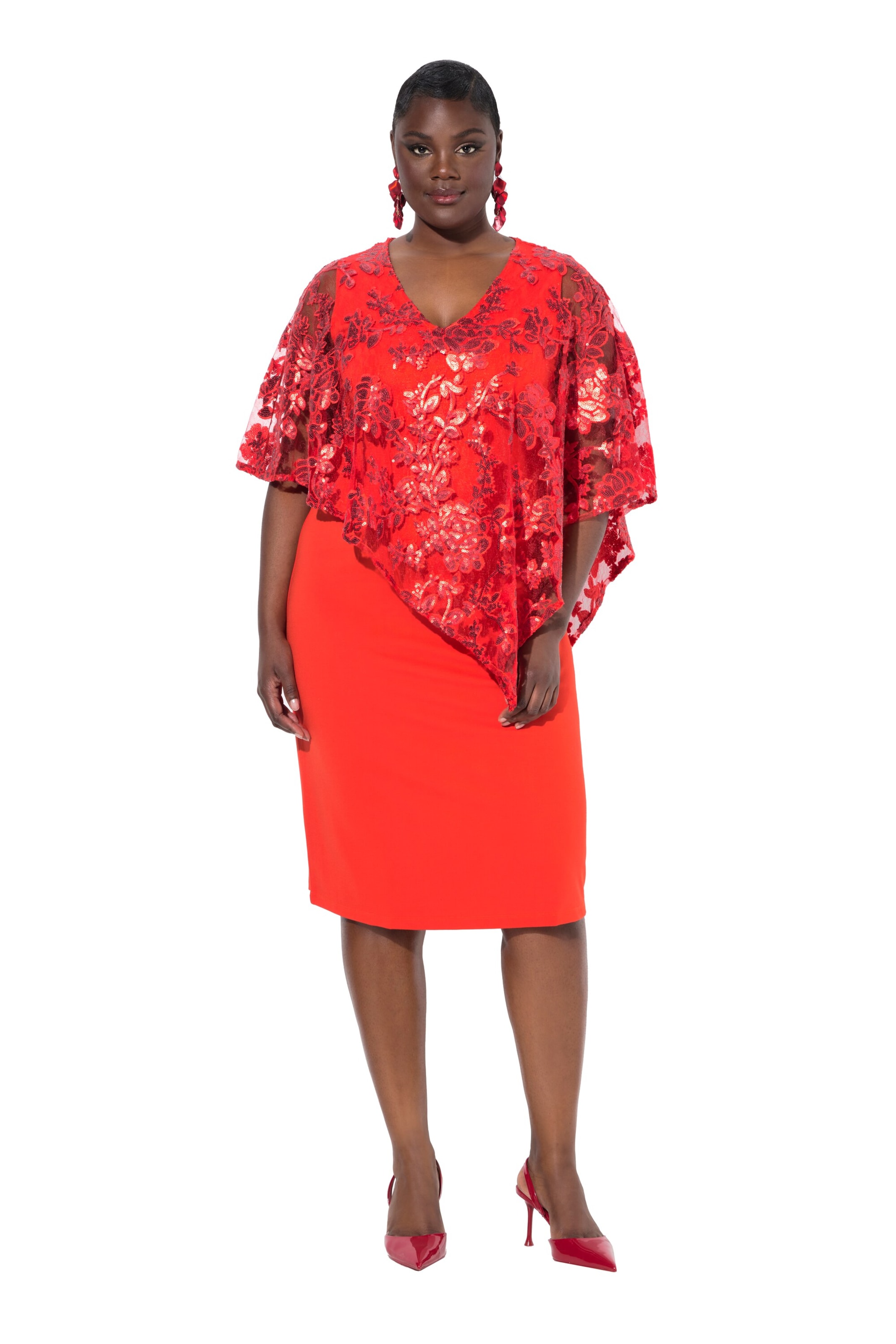 Ulla Popken Abendkleid in Rot: Vorderseite