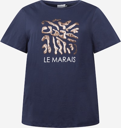 KAFFE CURVE Shirt 'Natalia' in de kleur Navy / Goud / Wit, Productweergave