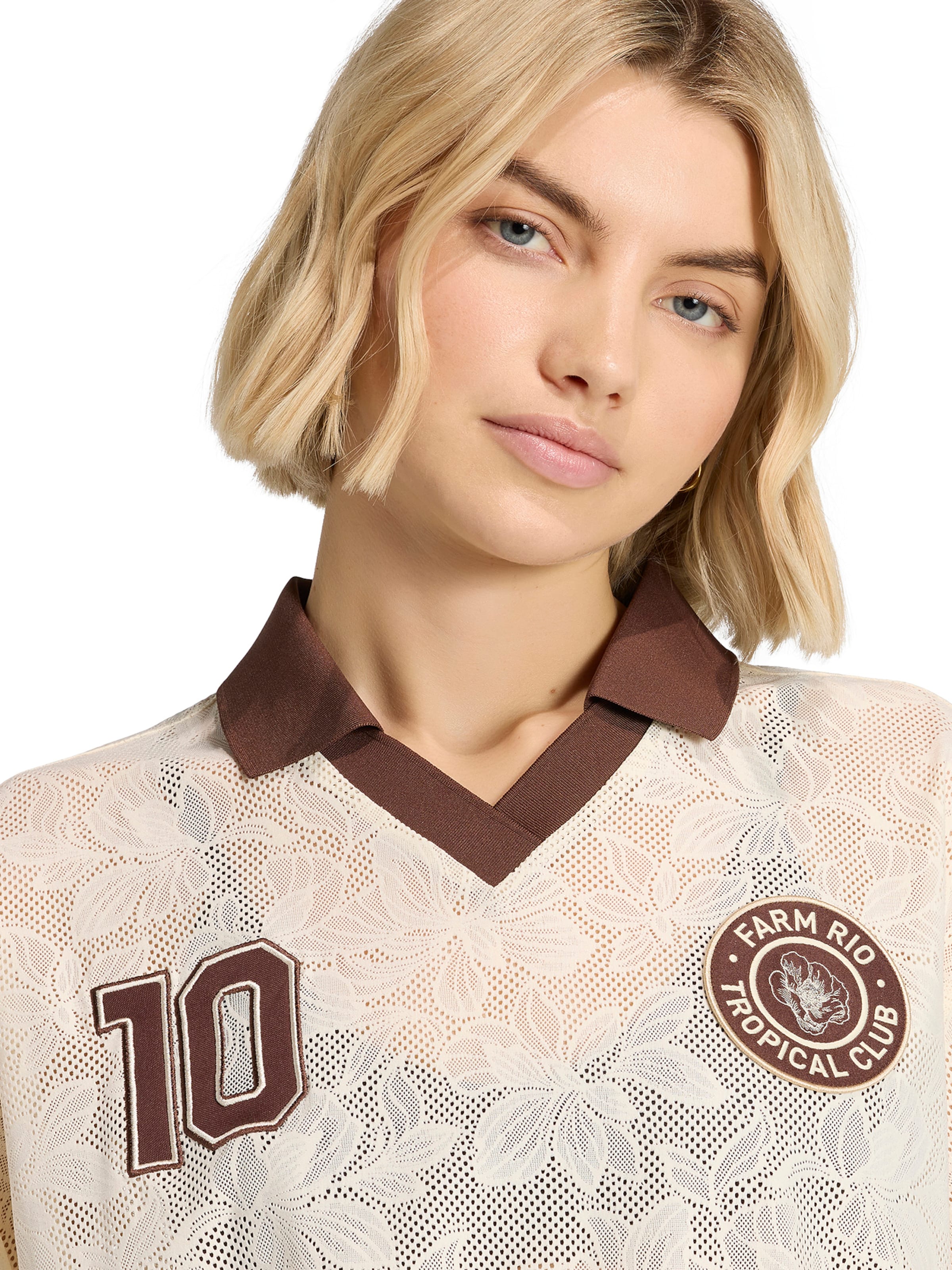 ADIDAS SPORTSWEAR Funkční tričko 'Farm Rio Tropical Club' – béžová