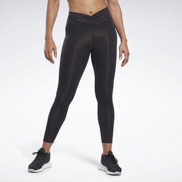 Skinny Pantalon de sport Reebok en noir : devant