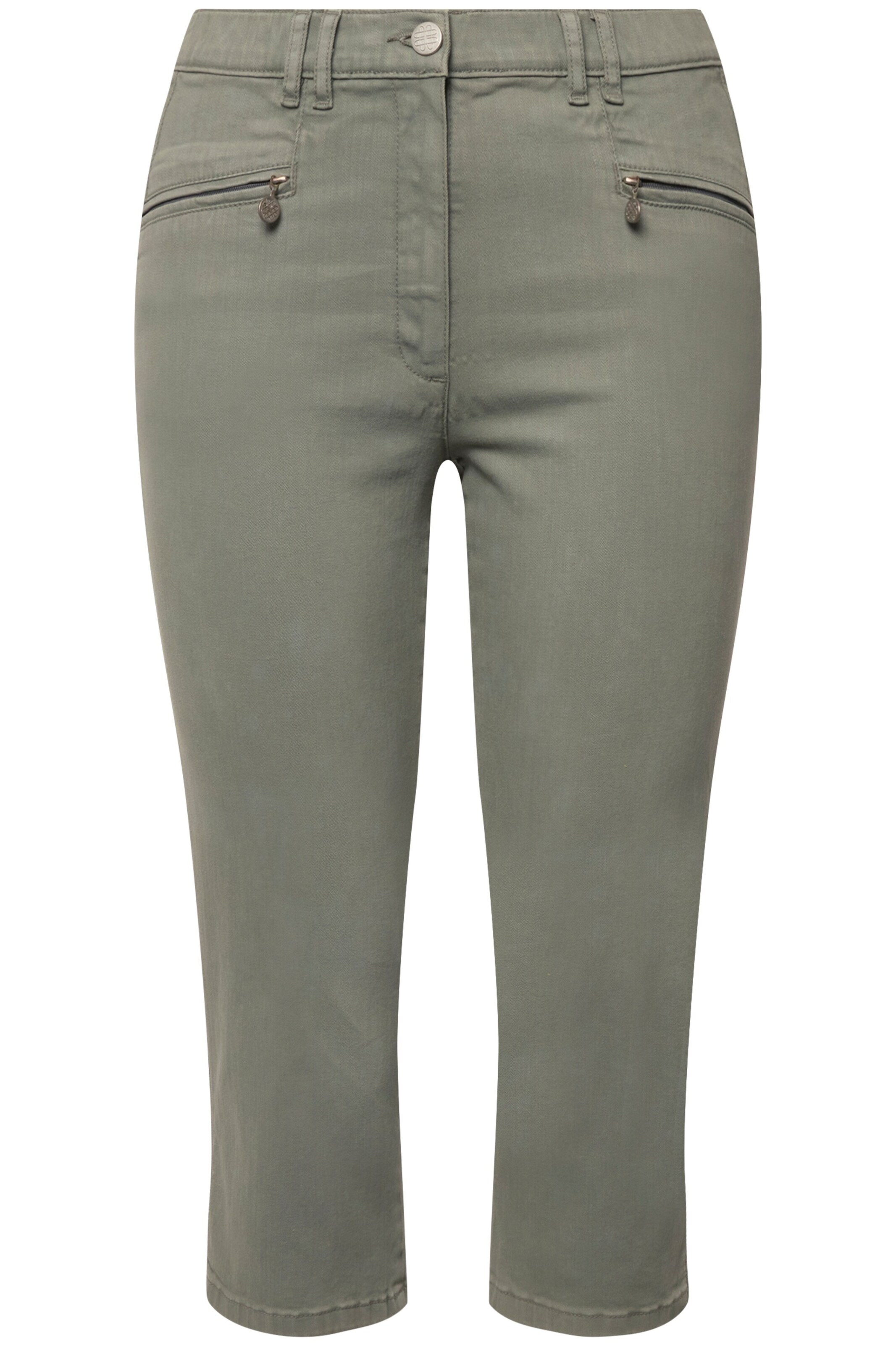 Ulla Popken Regular Hose in Grün: Vorderseite