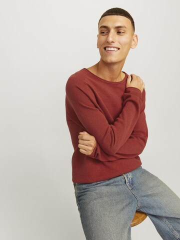 JACK & JONES Klasický střih Svetr 'JJEHILL' – červená