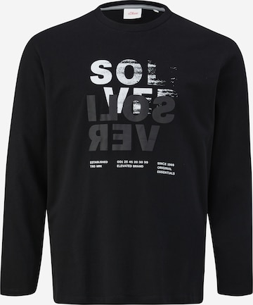 s.Oliver Men Big Sizes Shirt in Black: front