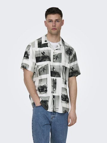 Only & Sons Regular Fit Skjorte 'ONSNano' i grå: forside