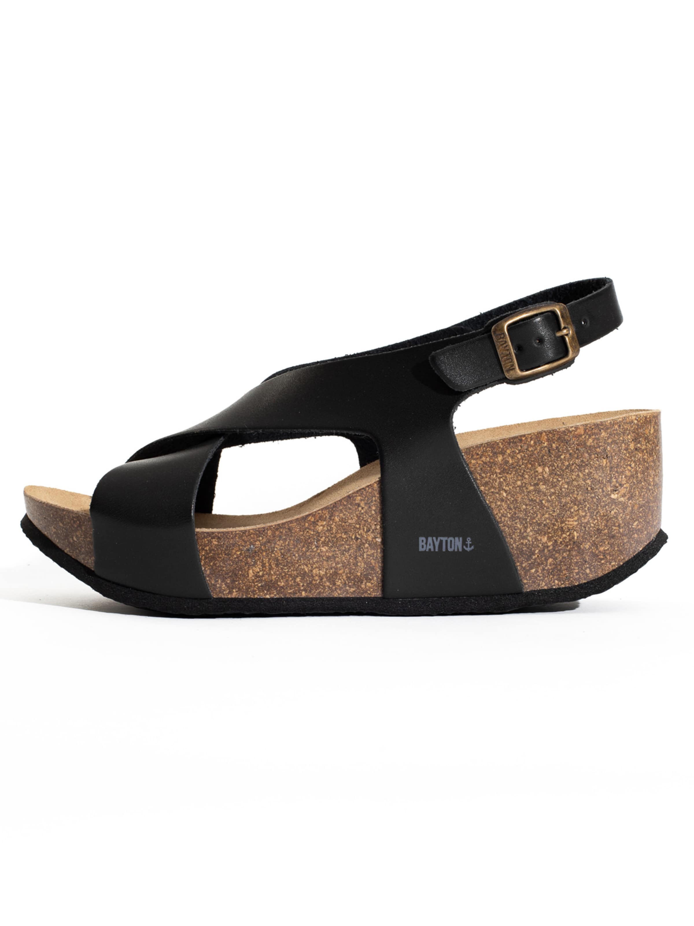 Bayton Strap sandal 'Rea' in Black: front