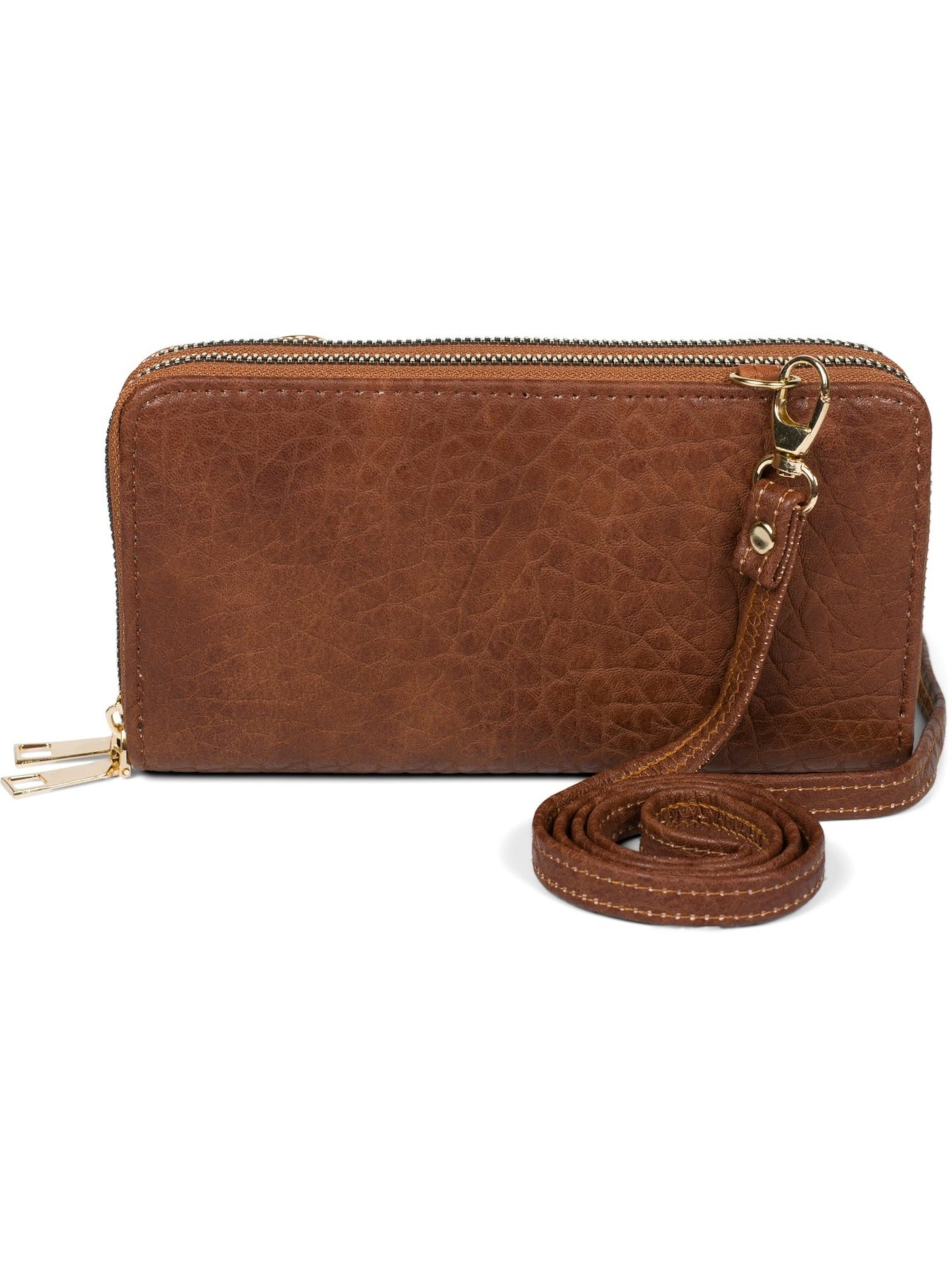 styleBREAKER Umhängetasche '2 in 1 Umhängetasche - Geldbörse'‌‌‌‌‌‌‌‌ in Braun: Vorderseite