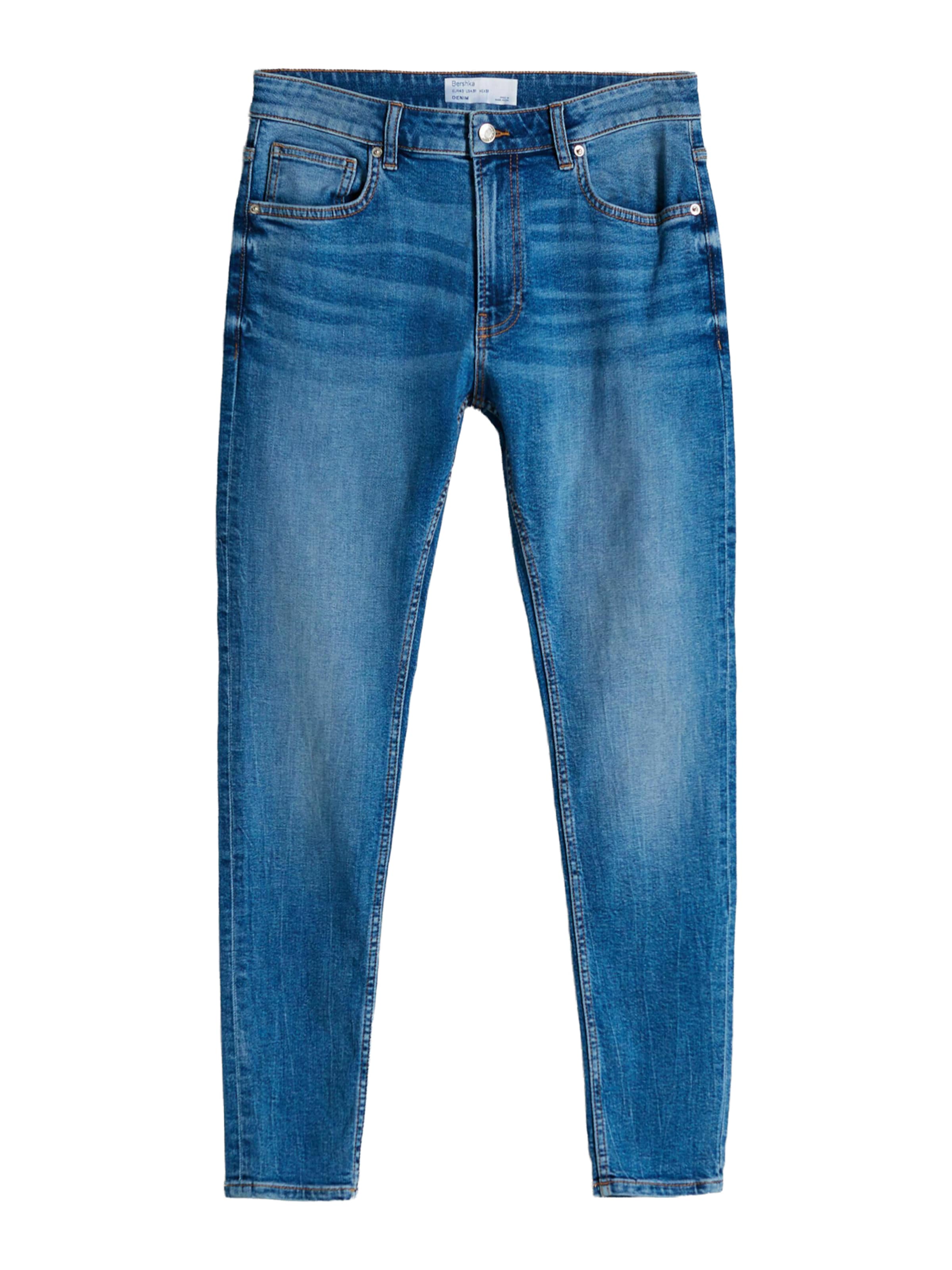 Bershka Skinny Fit Дънки в синьо: отпред