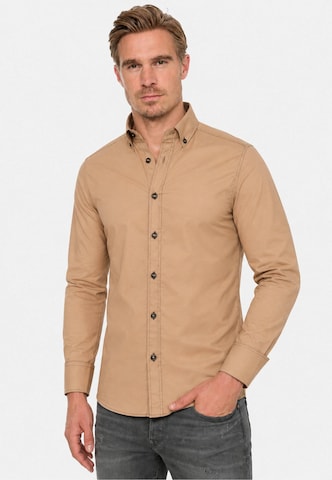 Rusty Neal Overhemd in Beige: voorkant