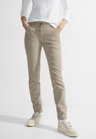 CECIL Slim fit Chino Pants in Beige: front