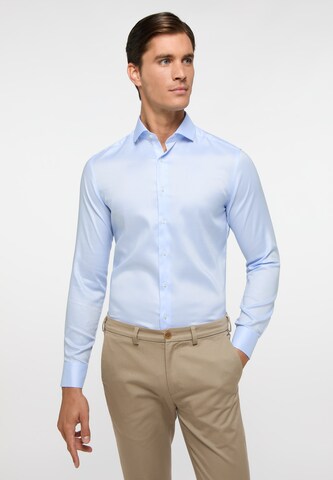 ETERNA Slim fit Overhemd in Blauw: voorkant