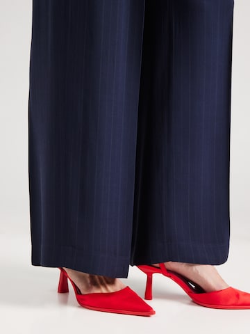 BOSS Wide leg Pleat-front trousers 'Tiana4' in Blue