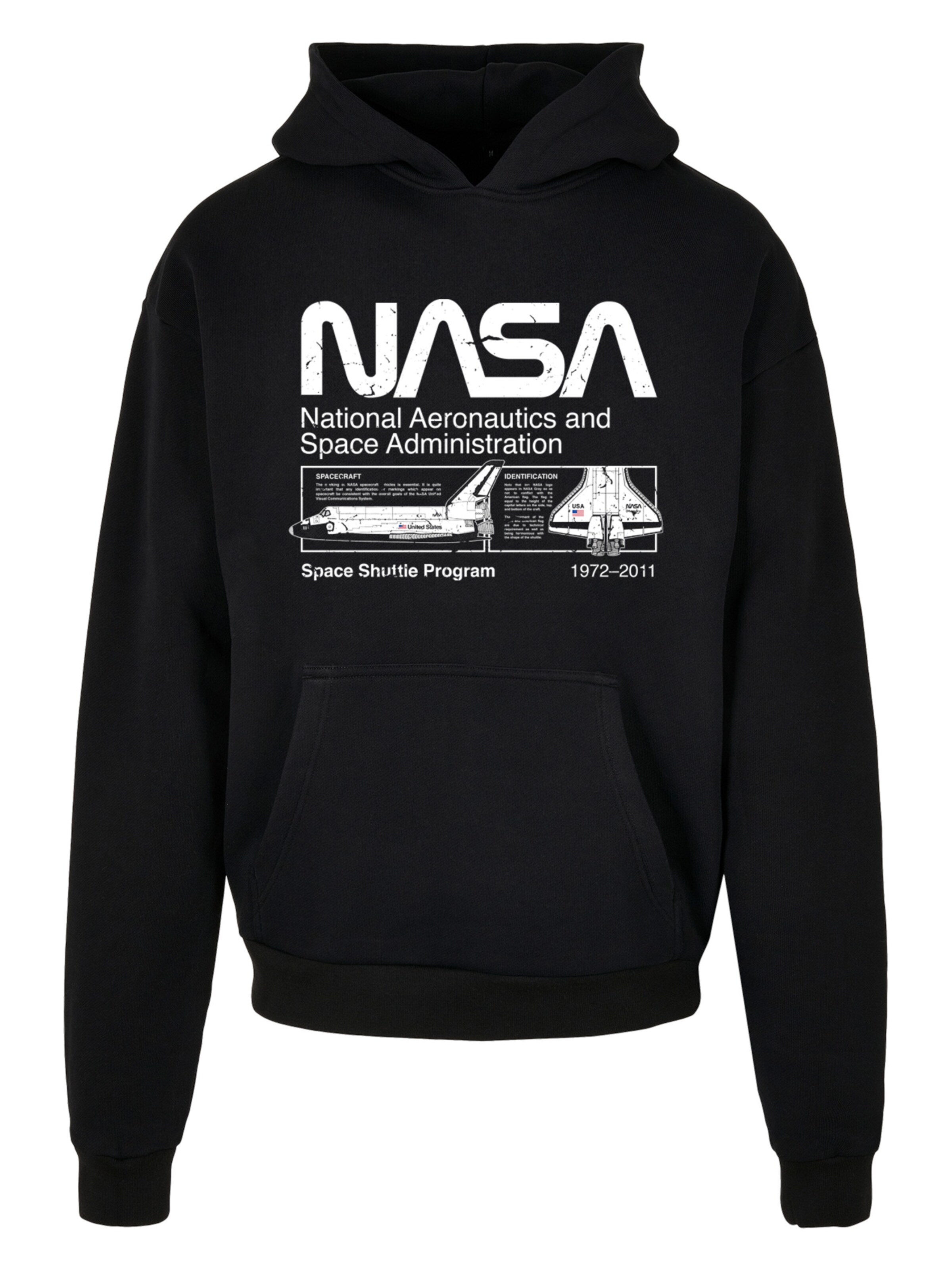 F4NT4STIC Sweatshirt 'NASA Classic Space Shuttle' in Black: front