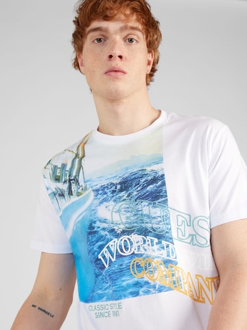 GUESS T-Shirt 'BOAT' in Weiß