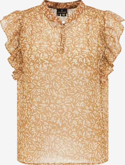 DreiMaster Klassik Bluse in camel / gold / weiß, Produktansicht