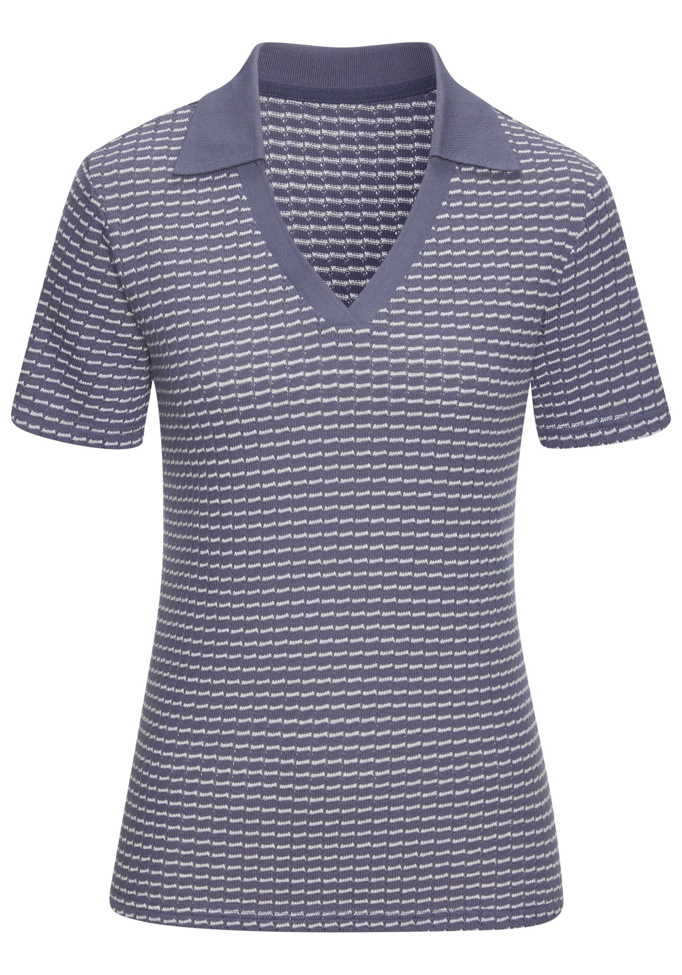 VIVANCE Poloshirt in marine / naturweiß, Produktansicht