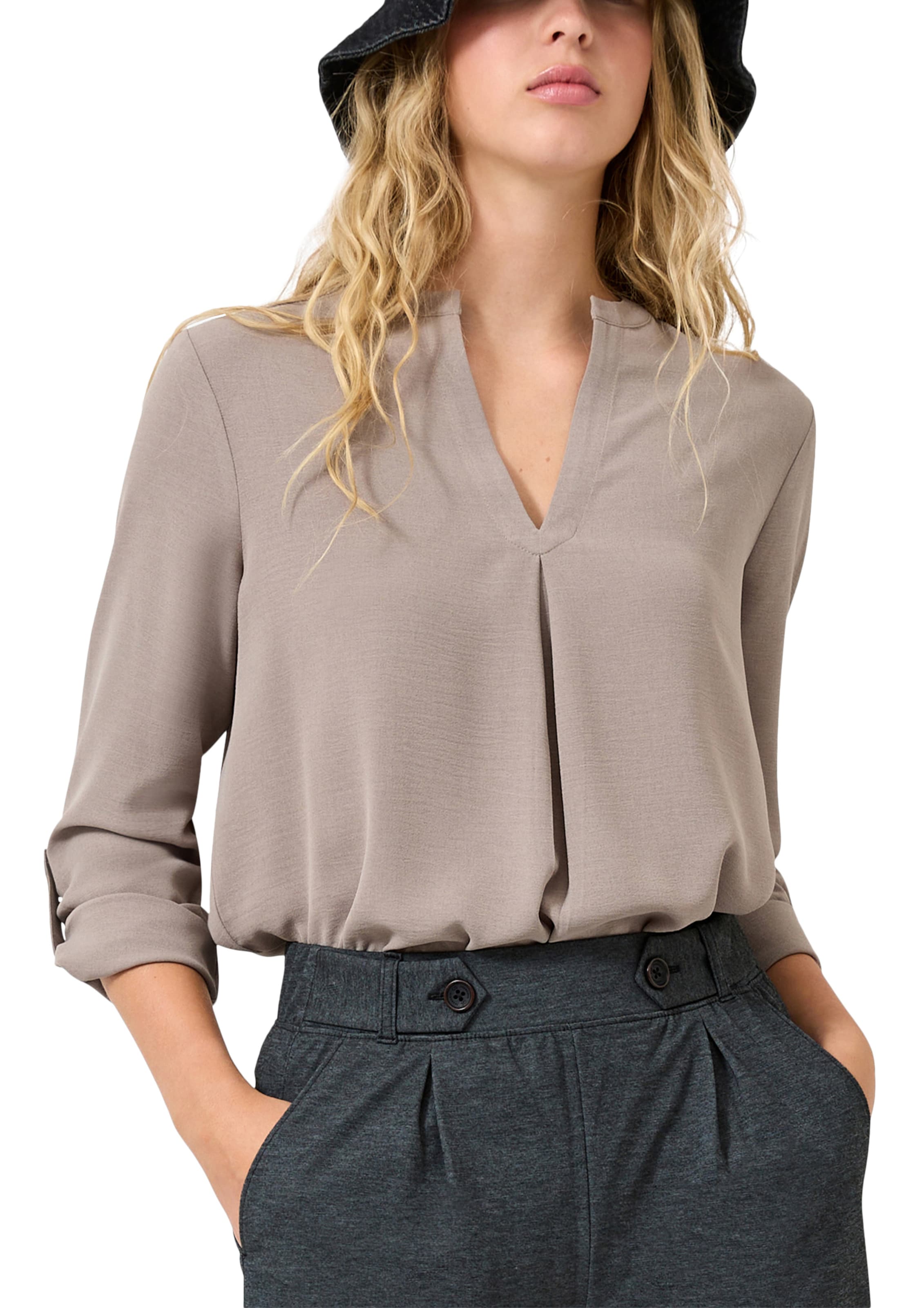 QS Bluse in Braun
