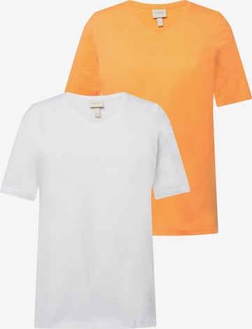 T-shirt Ulla Popken en orange : devant