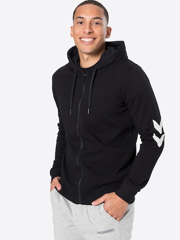 Hummel Athletic Zip-Up Hoodie 'Legacy' in Black: front