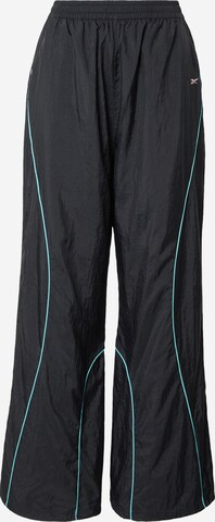 Wide leg Pantaloni de la Reebok pe negru: față