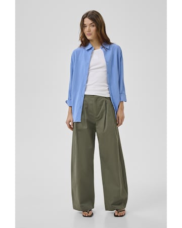 My Essential Wardrobe - Loosefit Calças com pregas 'MWGisva' em verde