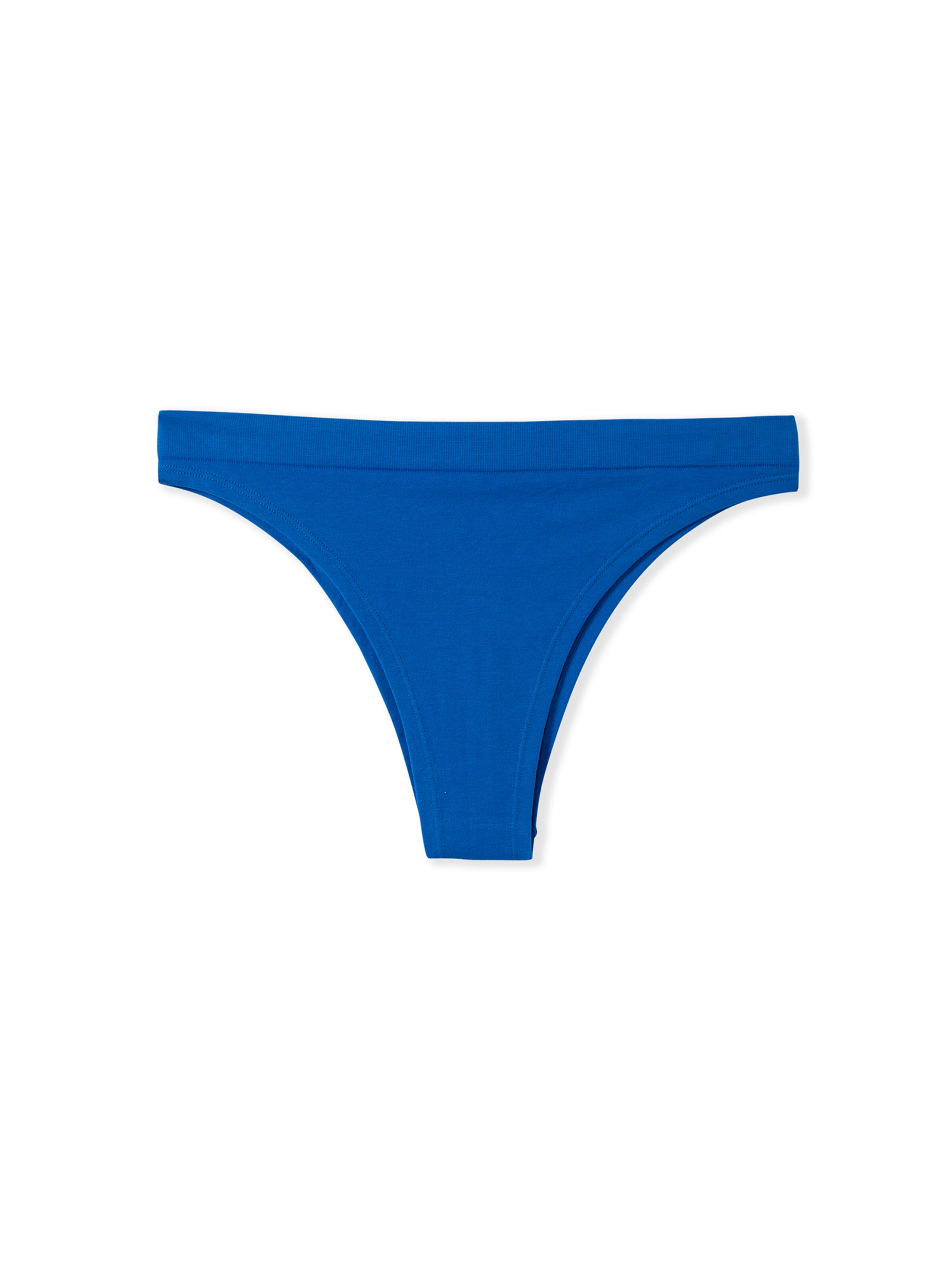 ETAM Thong 'Amande' in Blue: front