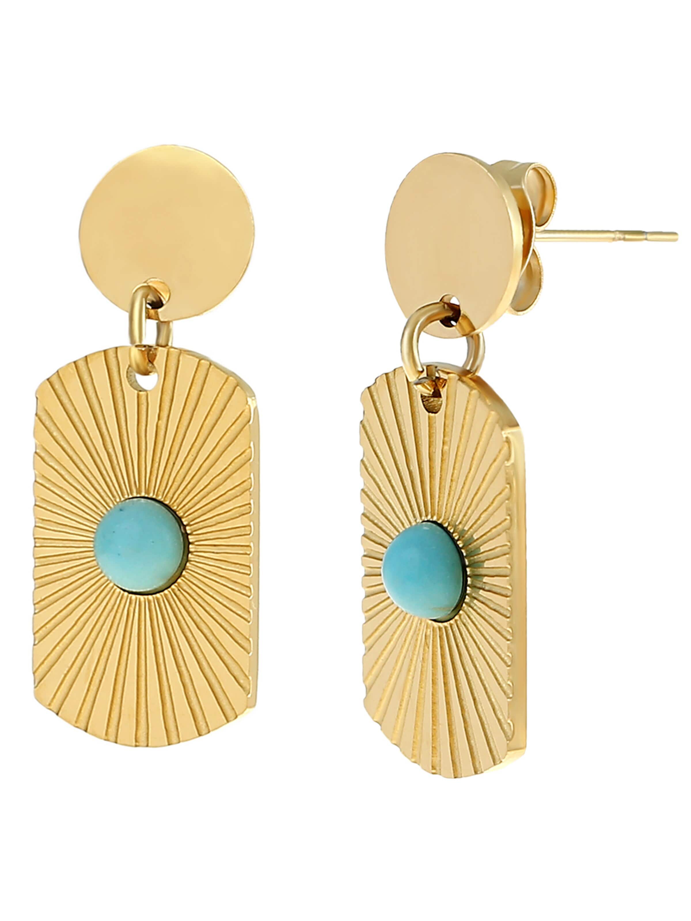 Made by Nami Earrings 'Sonnenquadrat' in Gold: front