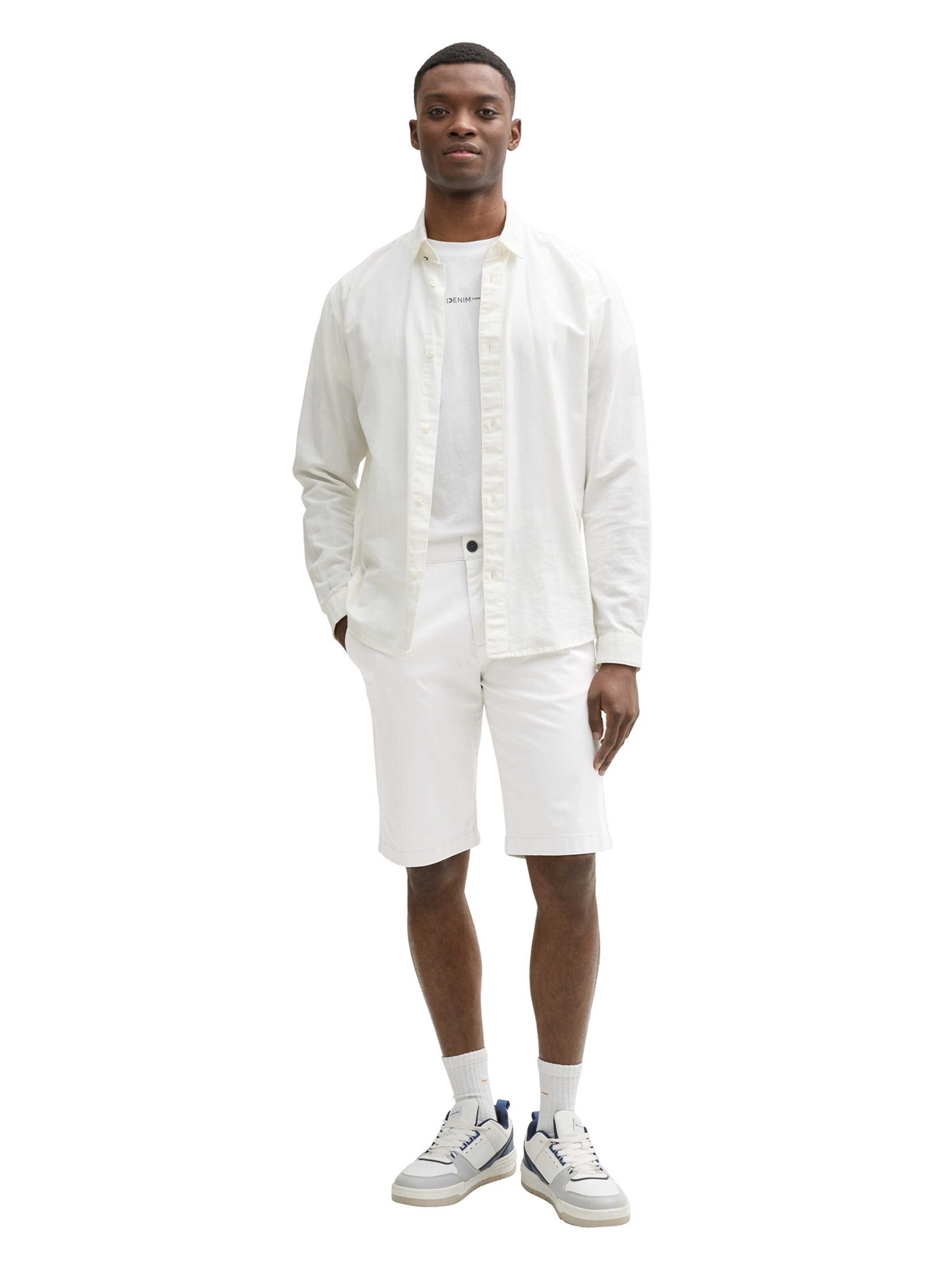 balts TOM TAILOR DENIM Standarta T-Krekls