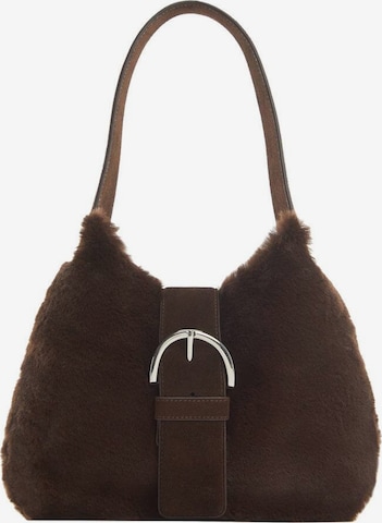 MANGO Shoulder Bag 'copito' in Brown: front