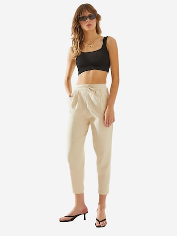 Bianco Lucci Regular Bandplooibroek in Wit